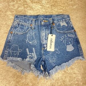 NWT Wrangler Custom High Waisted Denim Shorts 25